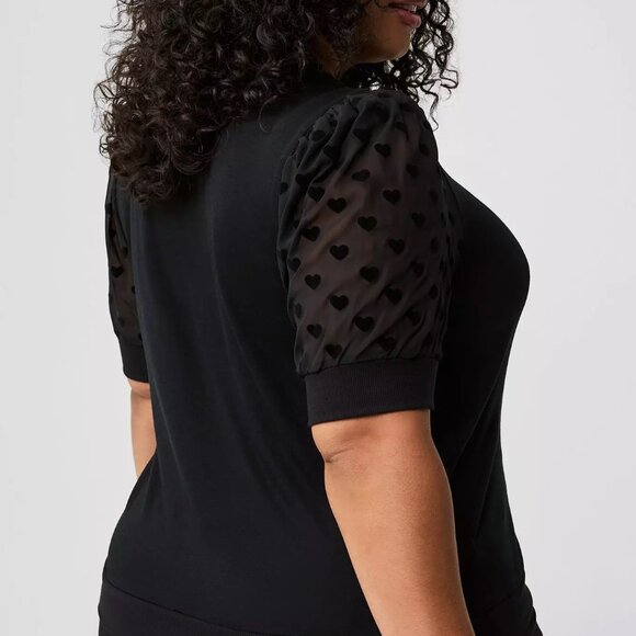 TORRID Chiffon Heart Sleeve Top - Picture 1 of 7